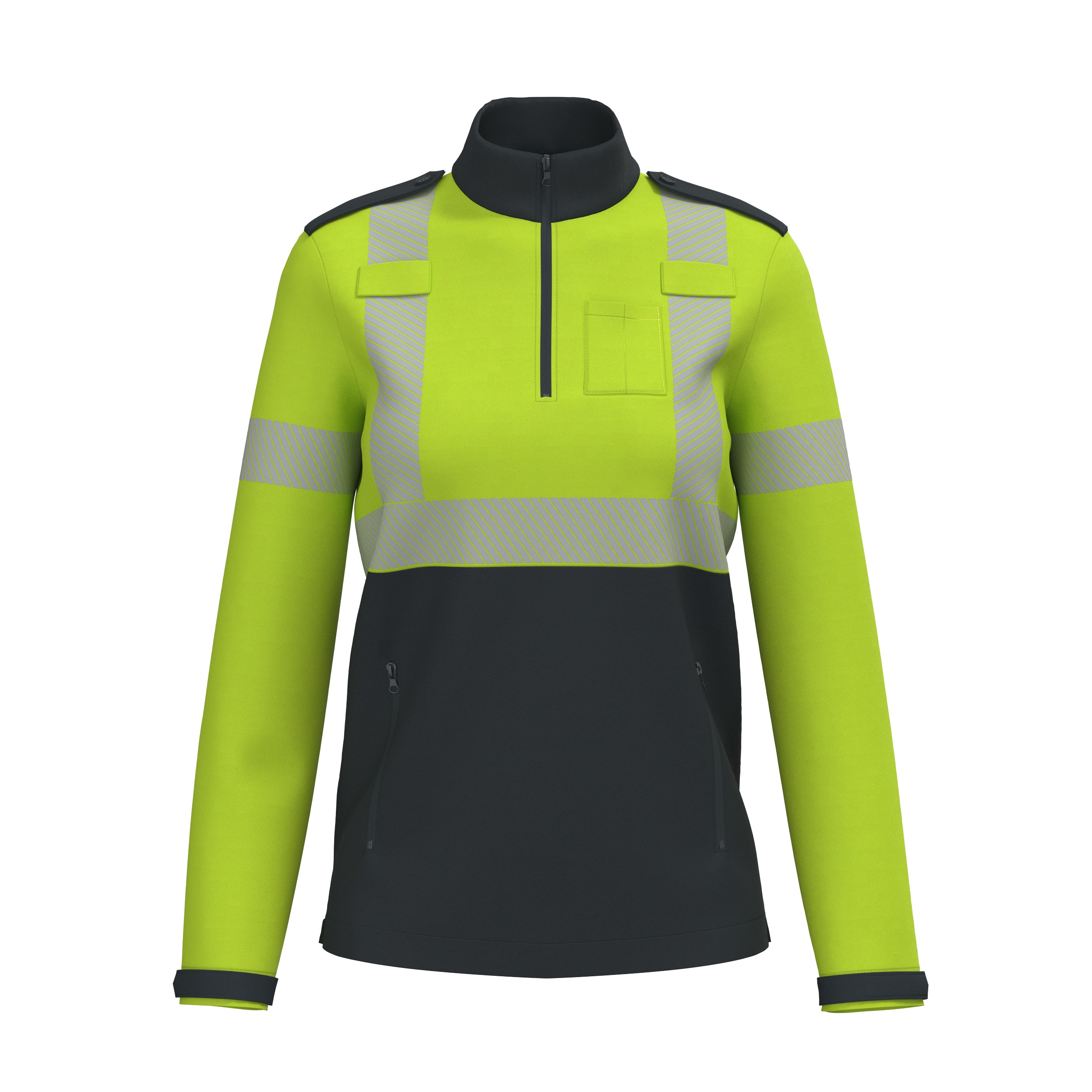 Women Navy 1-4 Zip Front