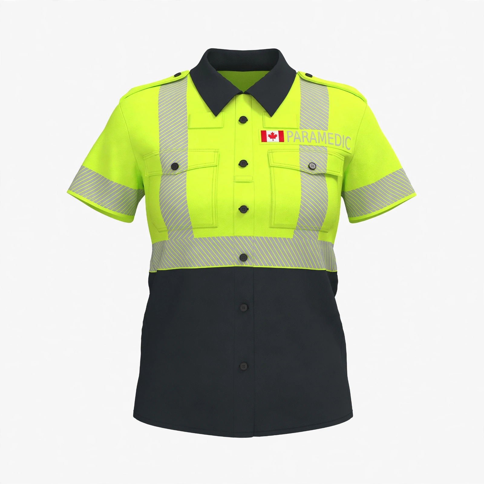 Womens SS Uniform Shirt Yellow BB w CanFlag